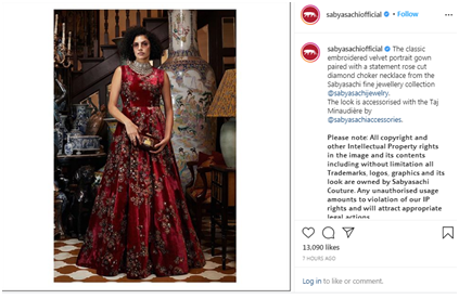 Sabyasachi Instagram