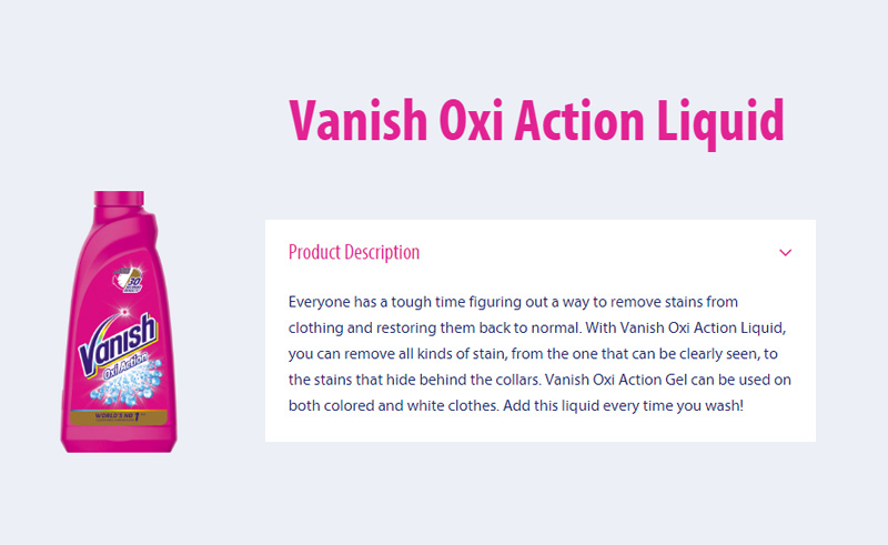 Vanish Oxi Product Description