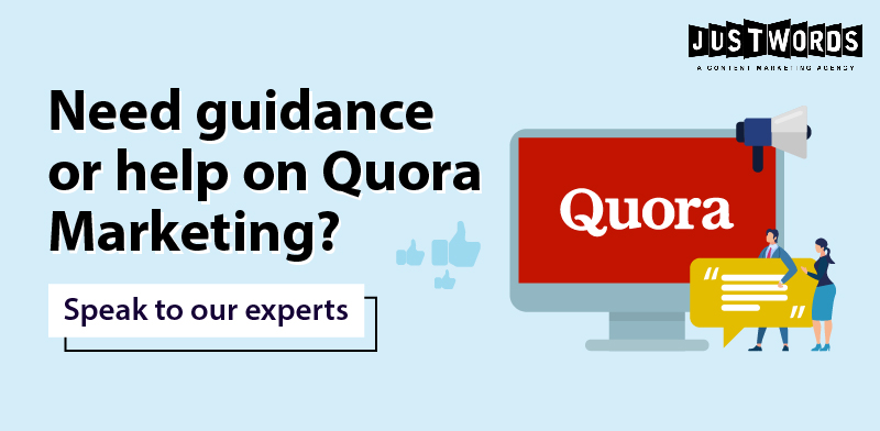 Quora Marketing cta justwords