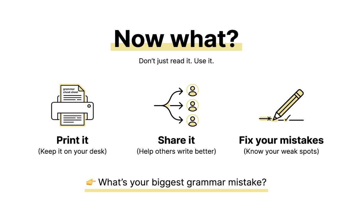Grammar Tips Cheat Sheet