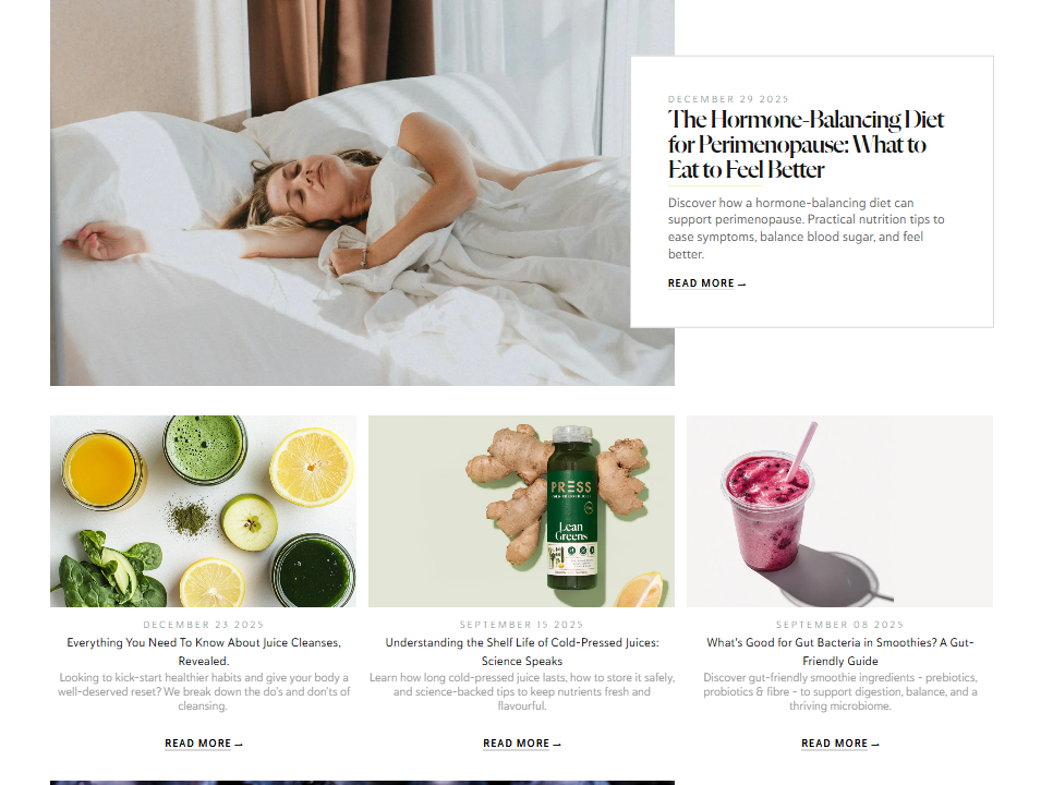 Press Squeeze Magazine blog featuring articles on healthy living and nutrition