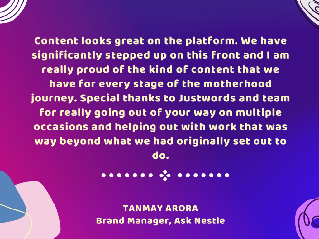 Tanmay nestle testimonial