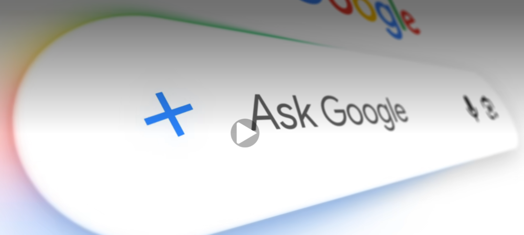 A dynamic, angled shot of Google Search interface A dynamic, angled shot of Google Search interface