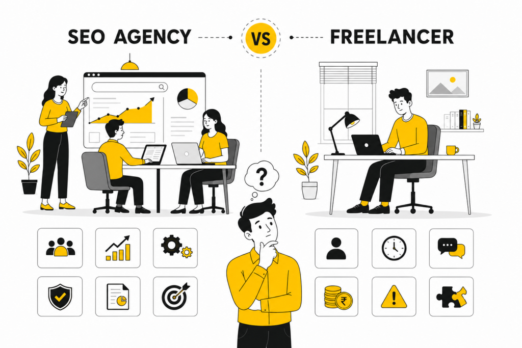 seo agency vs freelancer